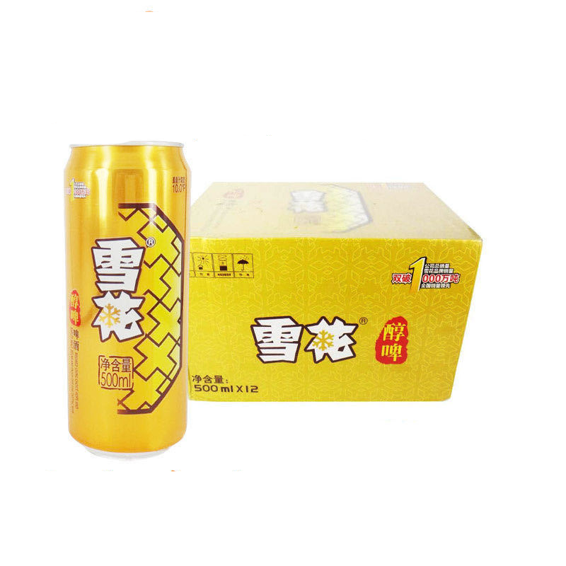 雪花干啤 雪花啤酒醇啤8度500ml*12罐听装大罐整箱金
