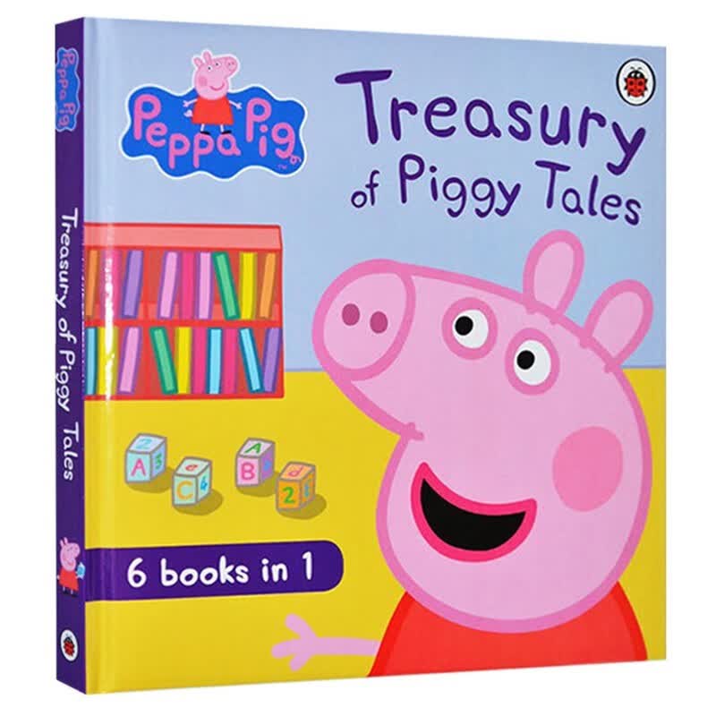 粉红猪小妹英文版 Peppa Pig 小猪佩奇英文原版 Treasury of Piggy Tales 6合1合辑故事书 绘本大明星系列 儿童启蒙晚安绘本