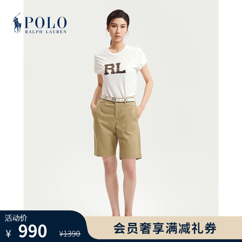 Polo Ralph Lauren 拉夫劳伦女装 经典版薄型斜纹棉布短裤RL23148 250-棕色 2