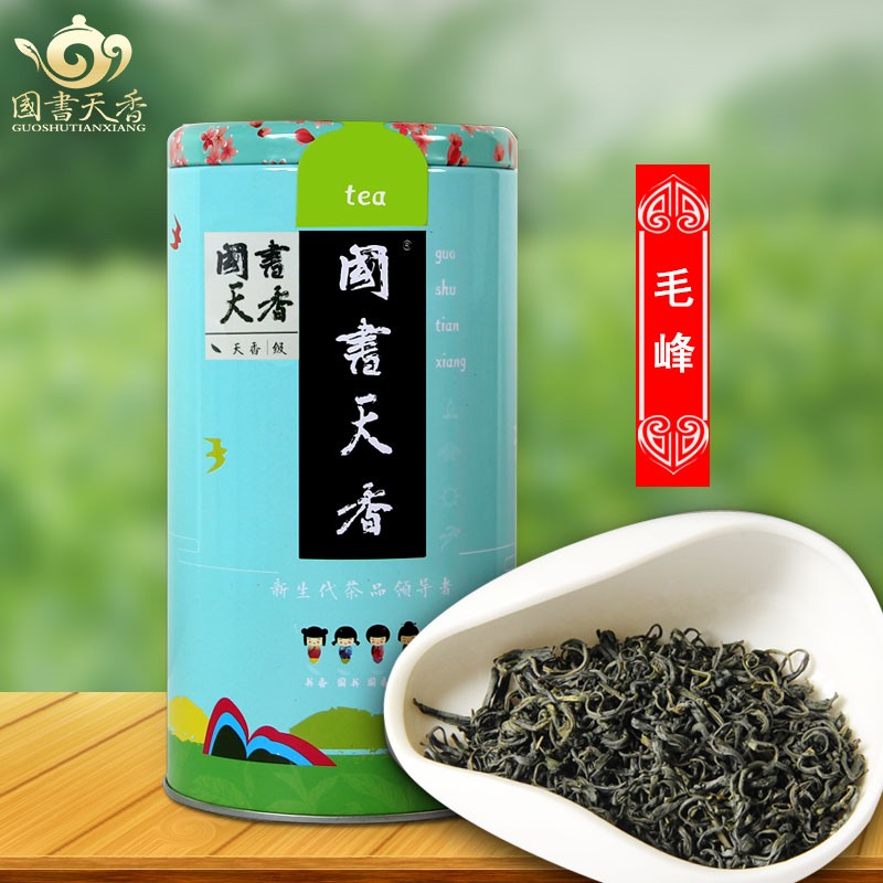 国书天香【安徽毛峰】茶80g茶叶2023年黄山明前新茶 春季采摘绿茶野茶