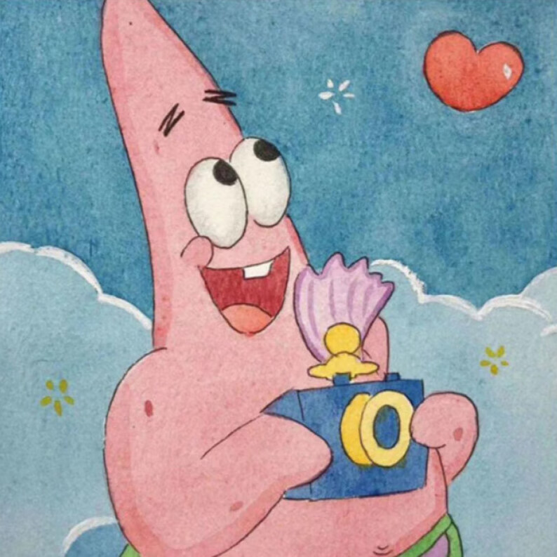 千团精工可爱宝宝画满钻新款派大星鱼哥贴钻 爱心派大星 画布尺寸圆钻