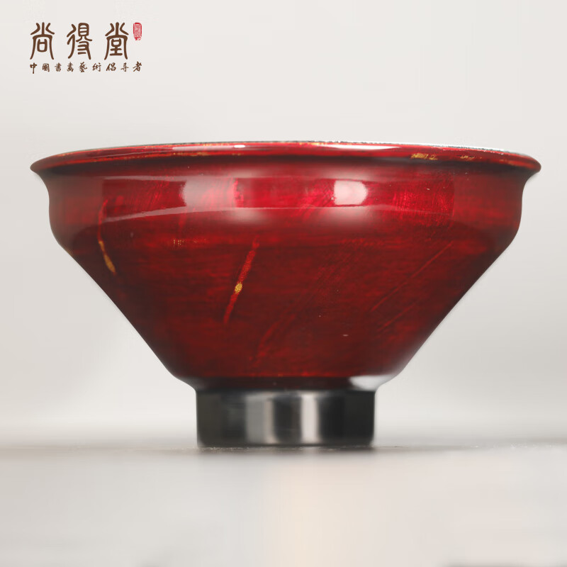 尚得堂非遗大漆名家手作脱胎漆器茶具福州大漆瓷胎建盏主人杯单杯建盏