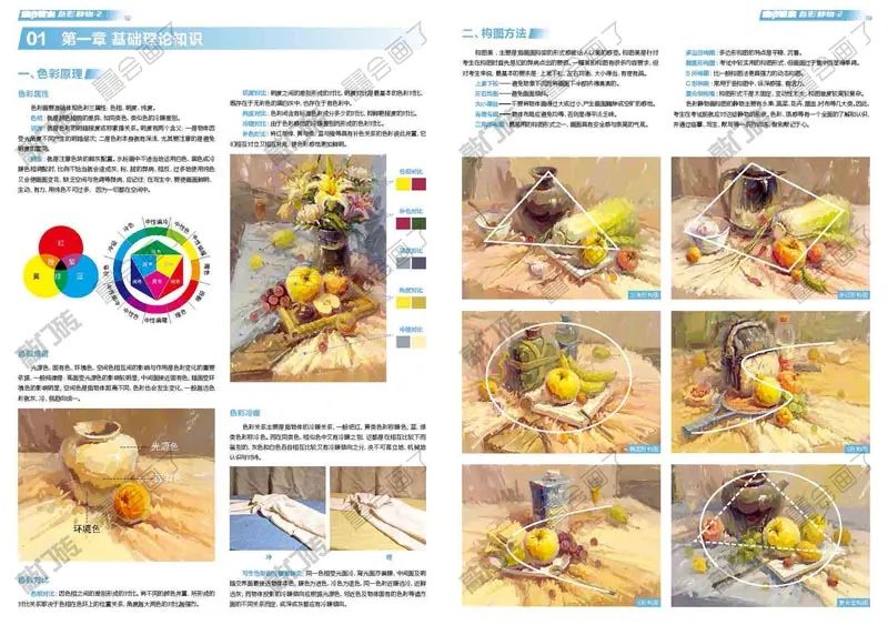水粉色彩基础静物单个组合练习零基础初学者绘画册初高中色彩入门美术