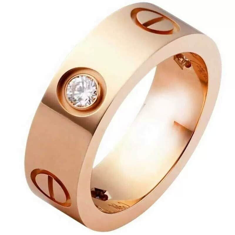 9新】卡地亚cartier18k金三钻戒指男戒59号