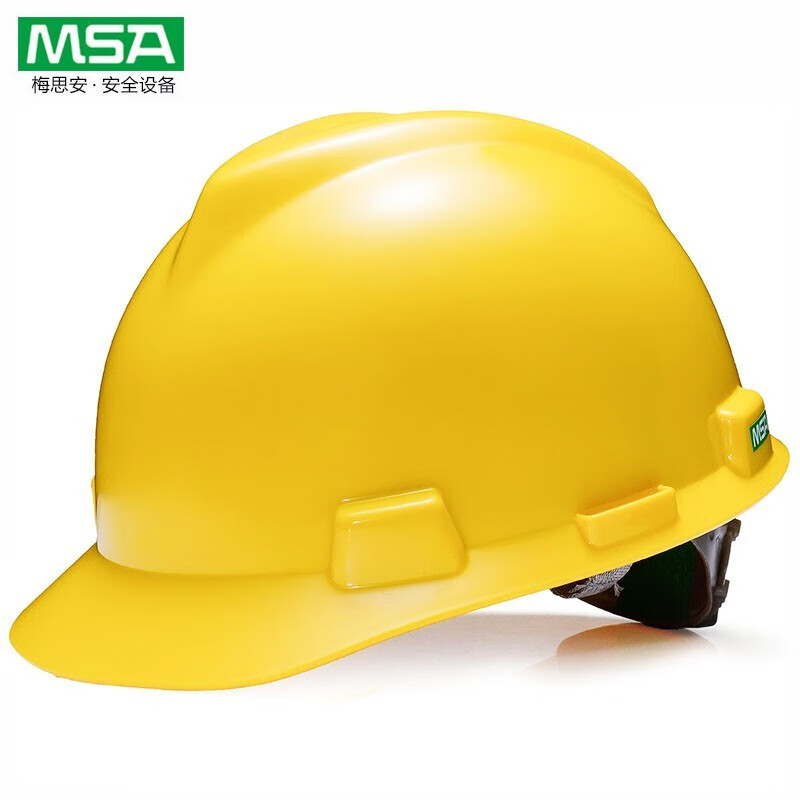 梅思安MSA 10172880 V-Gard 标准型安全帽（黄色 ABS 超爱戴帽衬 D型下颏带)不含印字