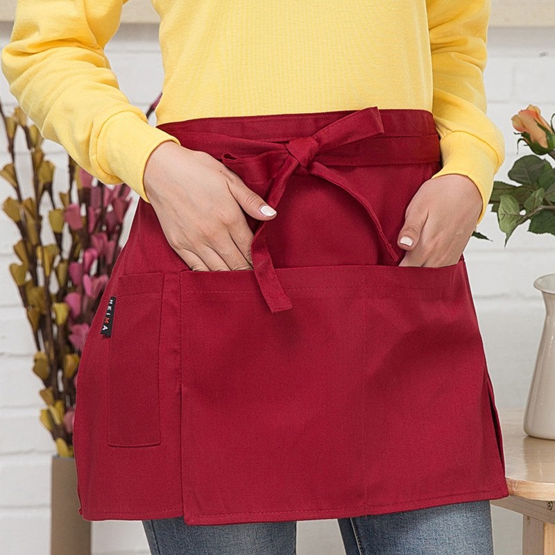 好志程厨师围裙男女半身短围裙服务员围裙短款酒店餐厅咖啡厅小围裙