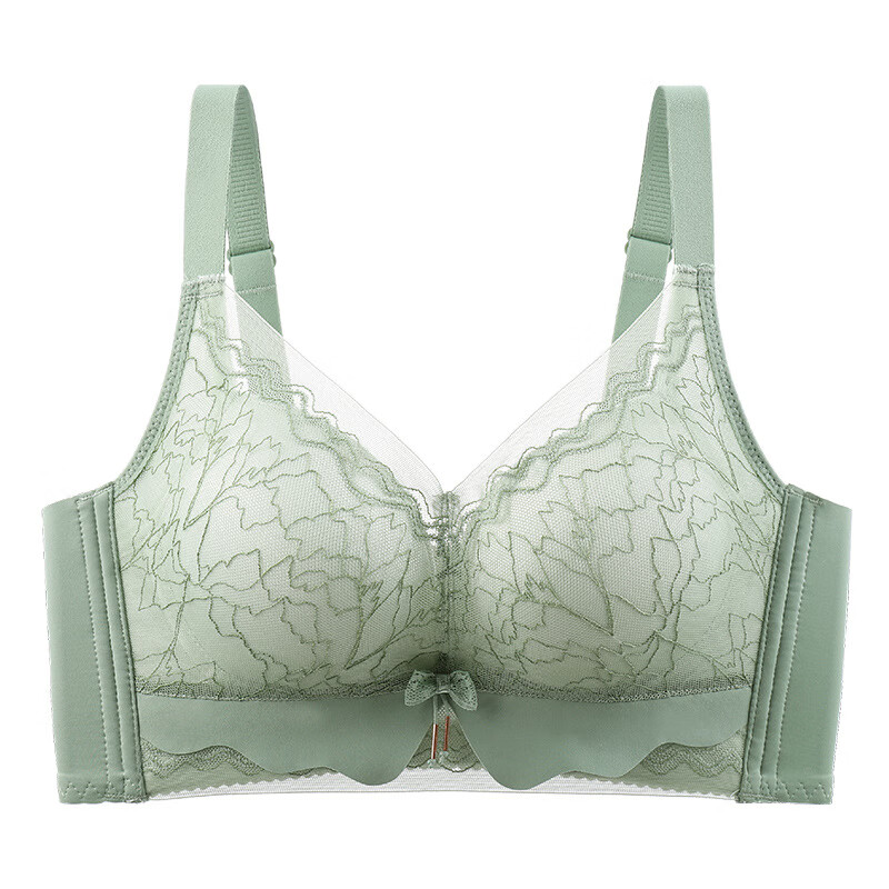超加厚8cm聚拢内衣女上托收副乳调整型 荷叶绿 32/70ab