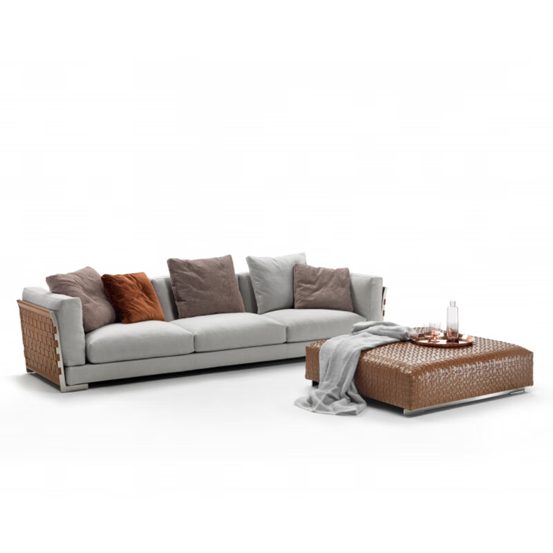 龙易鹿flexform沙发 flexform/cestone意大利沙发极简设计师马鞍皮