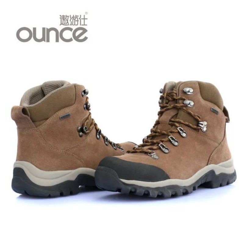 OUNCE遨游仕T3男女款高帮户外鞋重装徒步登山鞋防水透气耐磨领队款 棕色 43