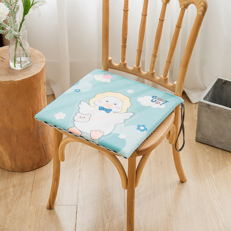 集物一册夏季透气坐垫久坐夏天冰丝凉爽透气椅子垫座椅垫学生凳子垫 小男孩 40*40*3cm