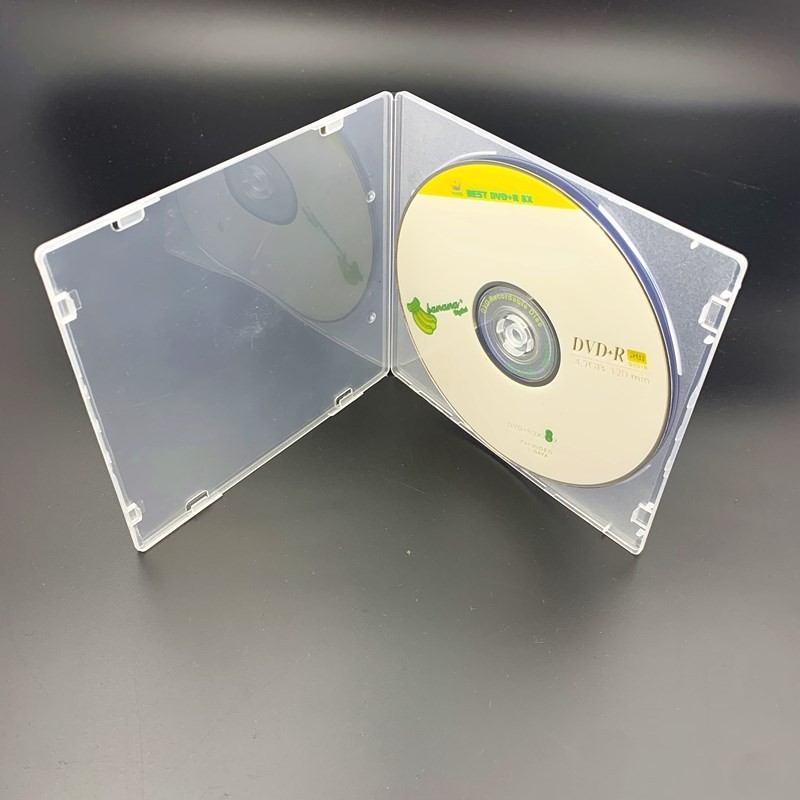 绿文 光盘盒DVD透明盒正方形可插封面扇形CD收纳盒单PP光盘袋 方形单面可插封面塑料光盘盒50个/包