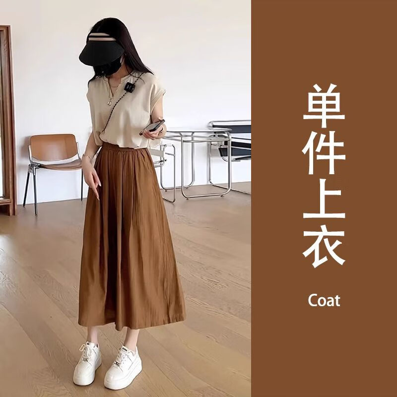 mwjo胖子穿搭一整套女小个子夏装搭配减龄微胖小香风高级感阔腿裤两件