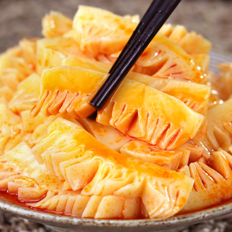 寒宁红油素百叶即食魔芋素食香麻辣素毛肚开味小吃酱菜咸菜下饭菜500g