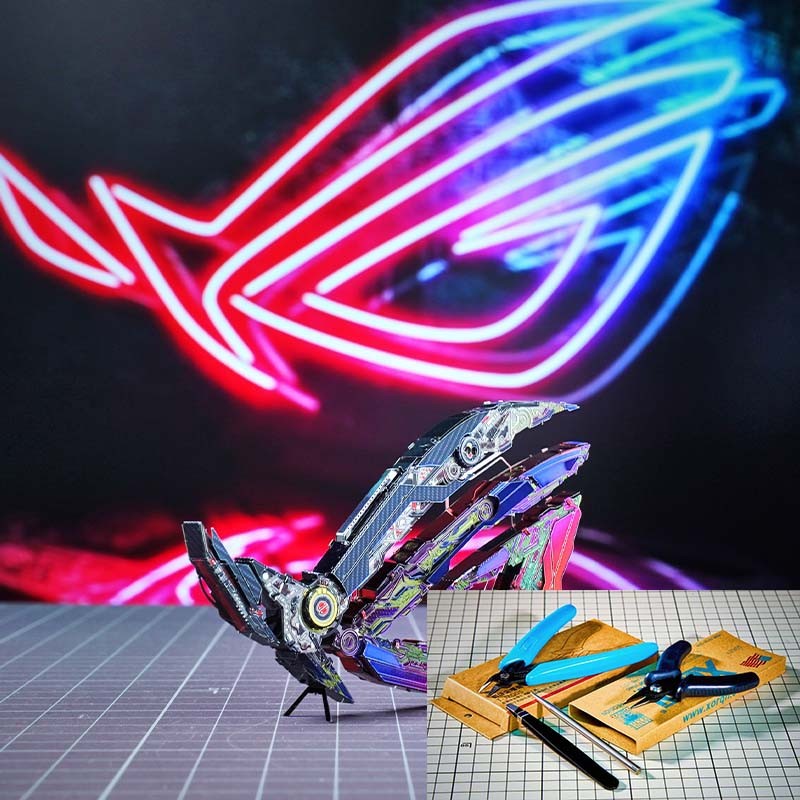 ��ƴROG�ܼ�֮�����ս����ڼ� ��ҹ��� 3D����ƴͼDIYƴװģ�� ROGƴװģ��+ר�ù���