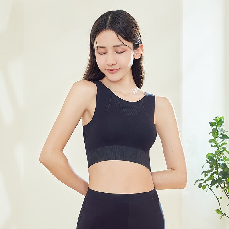 背心文胸轻压款透气运动内衣hw2317商场同款 黑色 160(相当下胸围70)