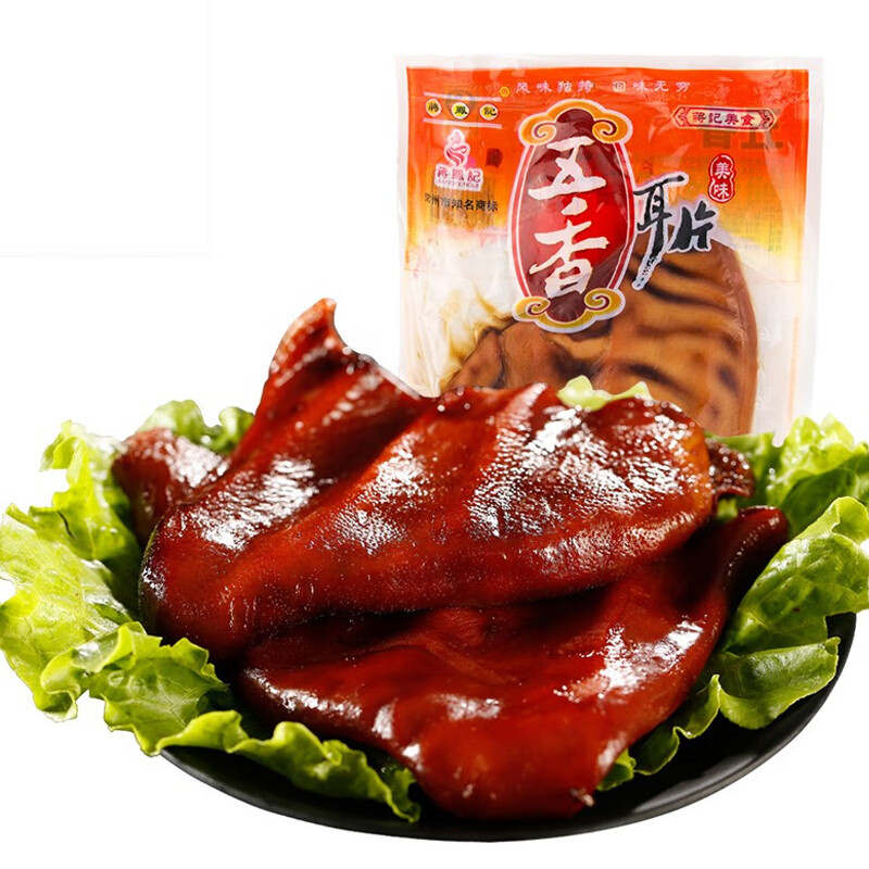 蒋凤记五香猪耳朵耳片 去耳根熟食腊味传统下酒菜卤肉即食小吃下酒菜 五香耳片140g*1袋