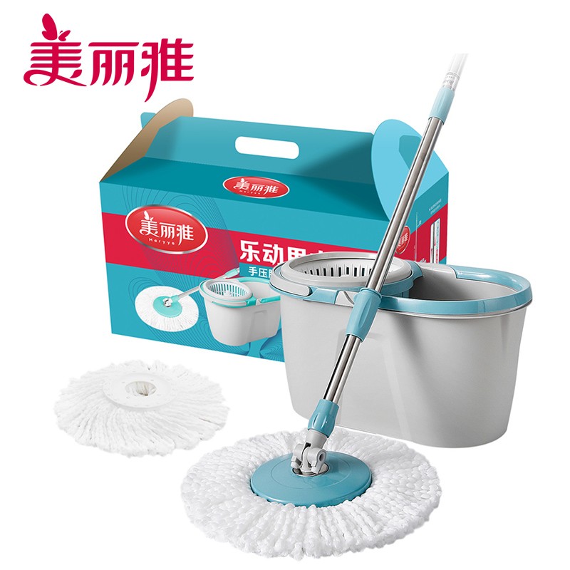 美丽雅美丽雅乐动旋转拖把手压式双驱动家用懒人免手洗地拖木地板地砖