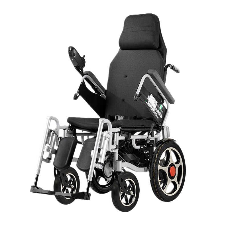 貝珍高檔上海貝珍電動輪椅前大輪老年殘疾雙人家用醫(yī)用可躺專用代步車 實惠手動躺/老人三重剎車+60A鋰電/約跑160里