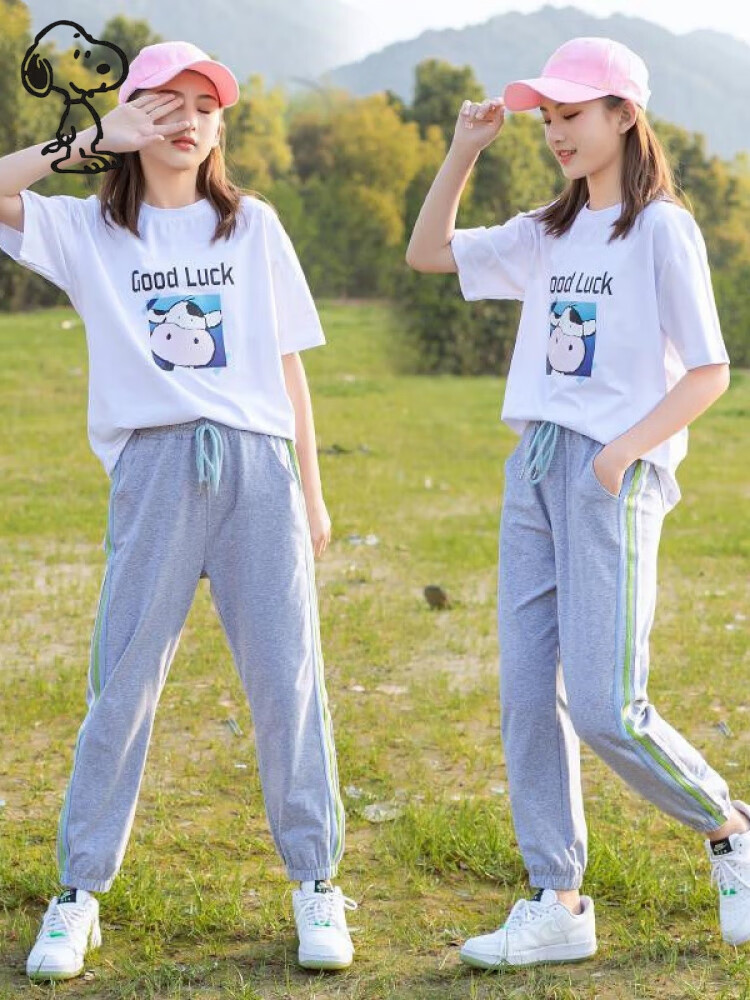 迪士尼(disney)初中学生女孩子衣服9-15岁女童夏季套装学生小孩子休闲