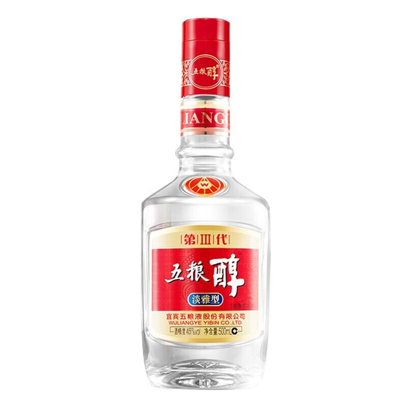 五粮液（WULIANGYE）宜宾总厂 五粮液五粮醇浓香型白酒粮食酿造宴请送礼佳品白酒整箱 45度 500mL 6瓶 五粮醇淡雅型