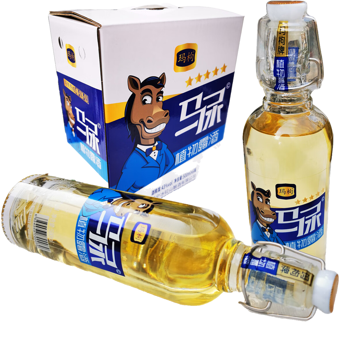 玛枸五星马尿酒43度500ml整箱6瓶纯粮酒瓶装酒水露酒东北酒 43度 500mL 6瓶 五星马尿酒