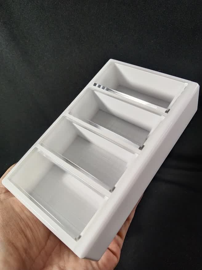 刘不丁有机玻璃白色四联格竹蛉盒子内网格活体鸣虫爬宠实用器具俊文阁