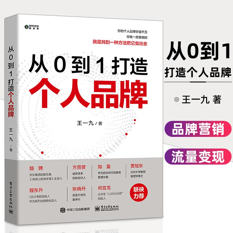 从0到1打造个人品牌 王一九 著品牌营销策划书籍 品牌传播与变现知识付费社群营销流量广告变现品牌定位