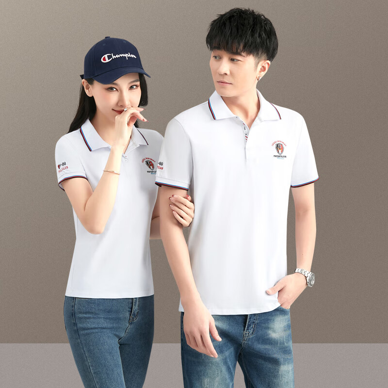 度特朗品牌情侣装t恤夏时尚男女短袖polo衫纯棉宽松百搭上衣翻领大码