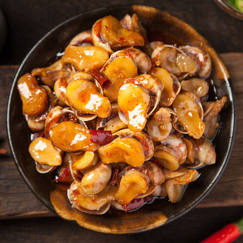 虎钢馋【3袋装】香辣老婆脚海螺鲍螺肉袋装即食麻辣香螺爆螺小海鲜