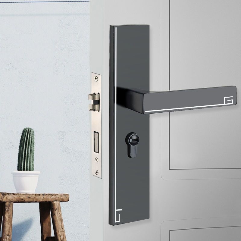 门锁中式房门磁吸静音分体卧室门锁室内木门锁子门锁家用通用型门把手