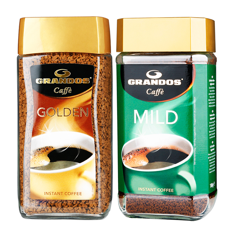 格兰特 GRANDOS 速溶纯黑咖啡 德国原装进口 金速溶100g*1瓶+醇雅100g*1瓶