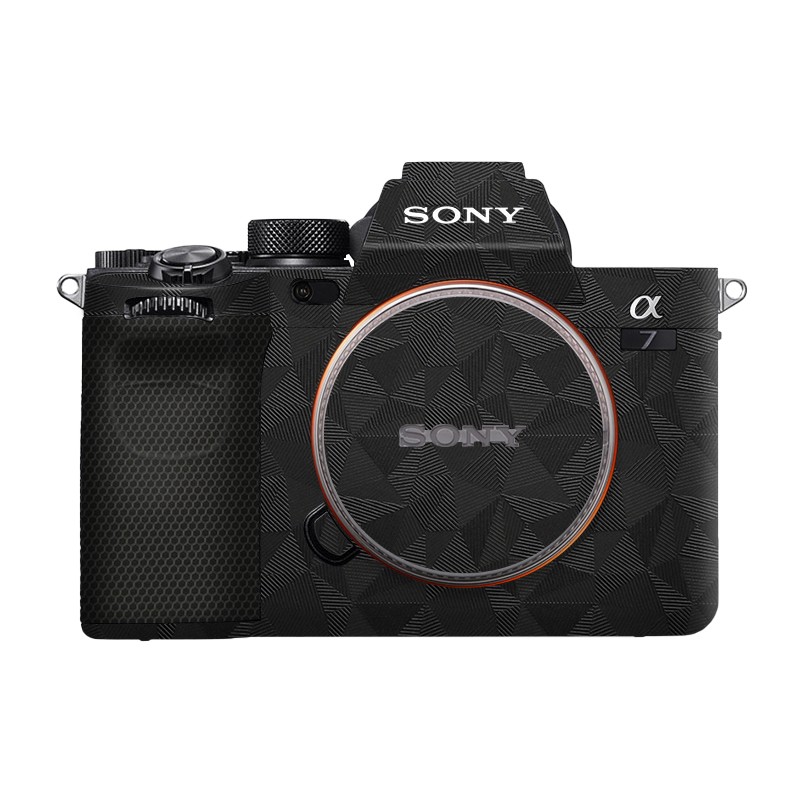 美本堂适用于索尼A7M4相机保护贴膜SONY a74机身贴纸贴皮碳纤维磨砂3M 北欧三角黑 A7M4