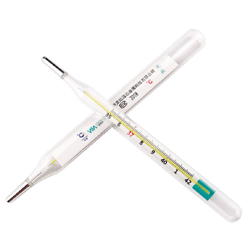 菩乐家镓铟锡体温计无汞玻璃体温表无水银成人用温度计大内标腋下测量 无汞体温计5支装(大号)