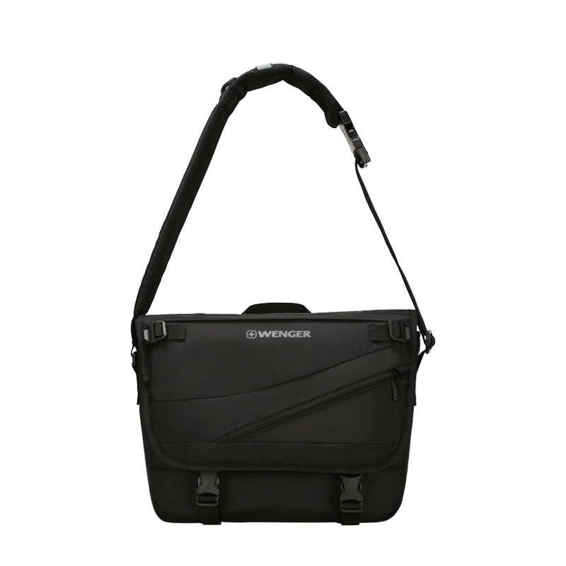 威戈（WENGER）瑞士军刀14英寸笔记本电脑包邮差包潮流背包黑轻便611864