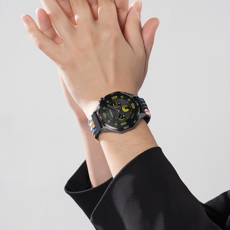 亿图斯适用华为GT 6/5/4/3/2手表表带磁吸回环watch编织watch 3 Pro尼龙buds智能手表46/48表盘透气腕带 迷彩七色【磁吸扣】22MM接口