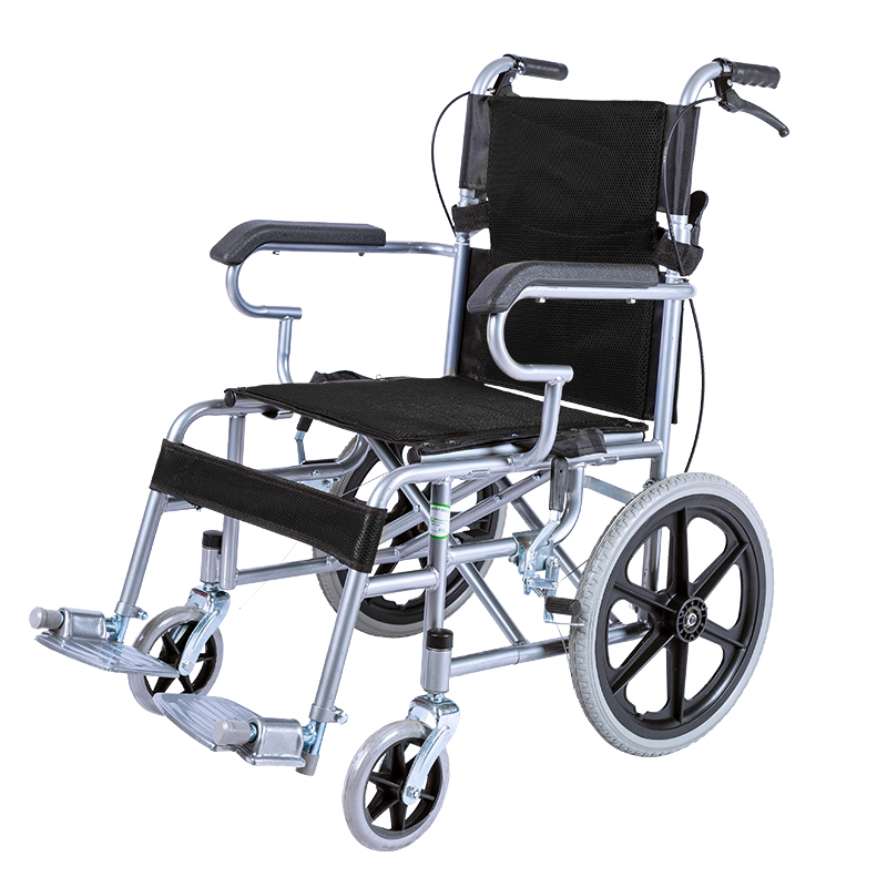 工来工往轮椅折背老人轻便可折叠轮椅车免充气代步车 黑色