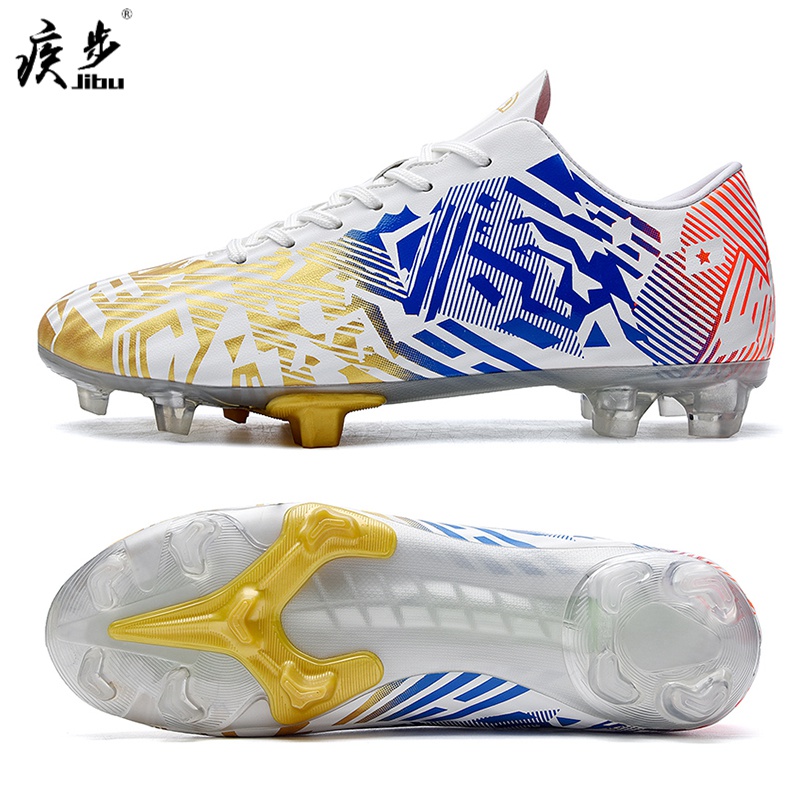 儿童足球鞋长丁tf碎钉tf男女学生儿童训练鞋成人毒蜂毒液内马 金色 35