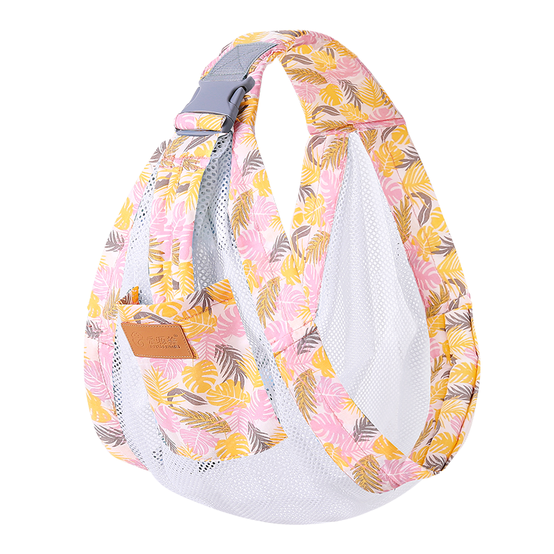 愛(ài)源美（aiyuanmei）西爾斯背巾嬰兒背帶新生兒初生寶寶外出簡(jiǎn)易多功能前抱式抱娃神器 桃粉樹(shù)葉（升級(jí)透氣款）