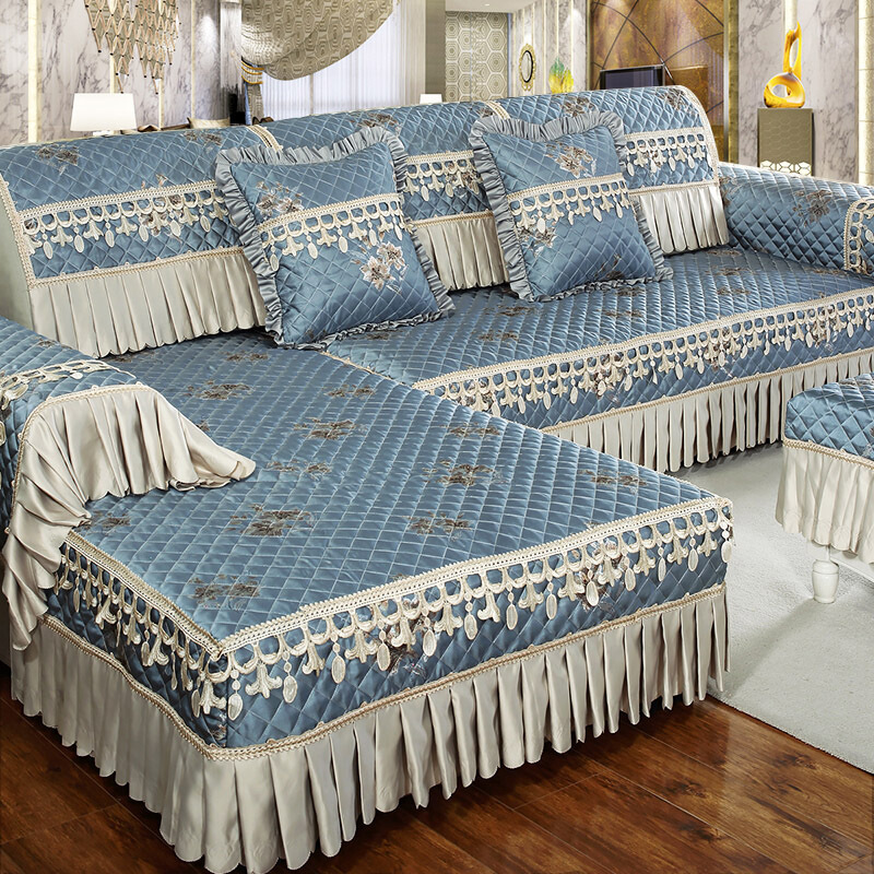 布艺沙发垫四季通用欧式皮沙发坐垫防滑沙发套全包套罩坐垫子 卡门-深