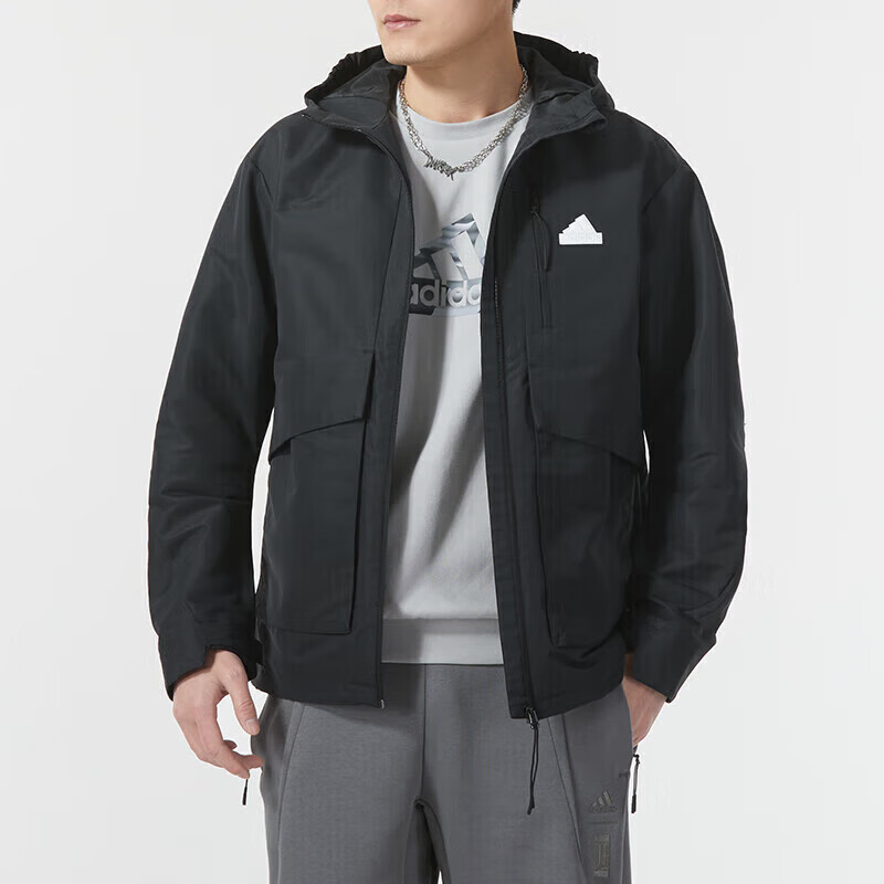 阿迪达斯 (adidas) 外套夹克男装新款户外休闲服健身训练服宽松舒适