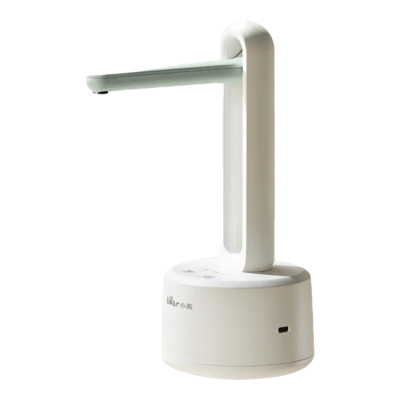 小熊（Bear）桶裝水抽水器 折疊式電動大桶礦泉水上水器飲水機家用抽水泵壓水器吸水器小型便攜式桌面抽水頭 【臺桶兩用  三檔定量】YSJ-D05M1