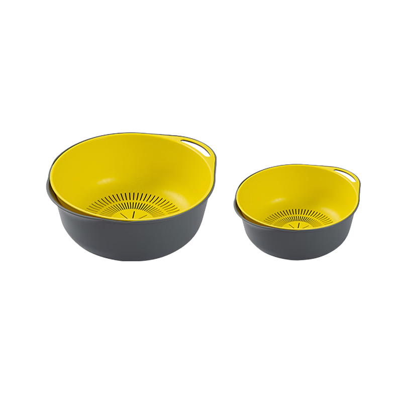 京东京造 洗菜盆 沥水篮 双层洗菜篮 洗菜神器淘米篮水果篮  （4件套）