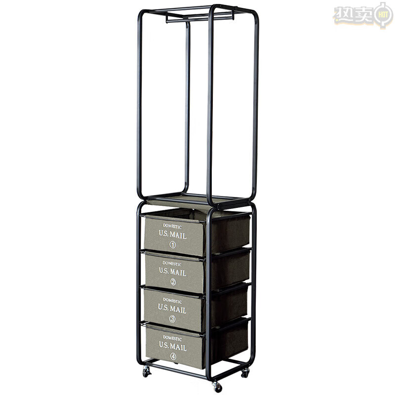 乐俏云工业风衣架落地家用卧室复古铁艺挂衣架金属衣帽架移动衣服架子