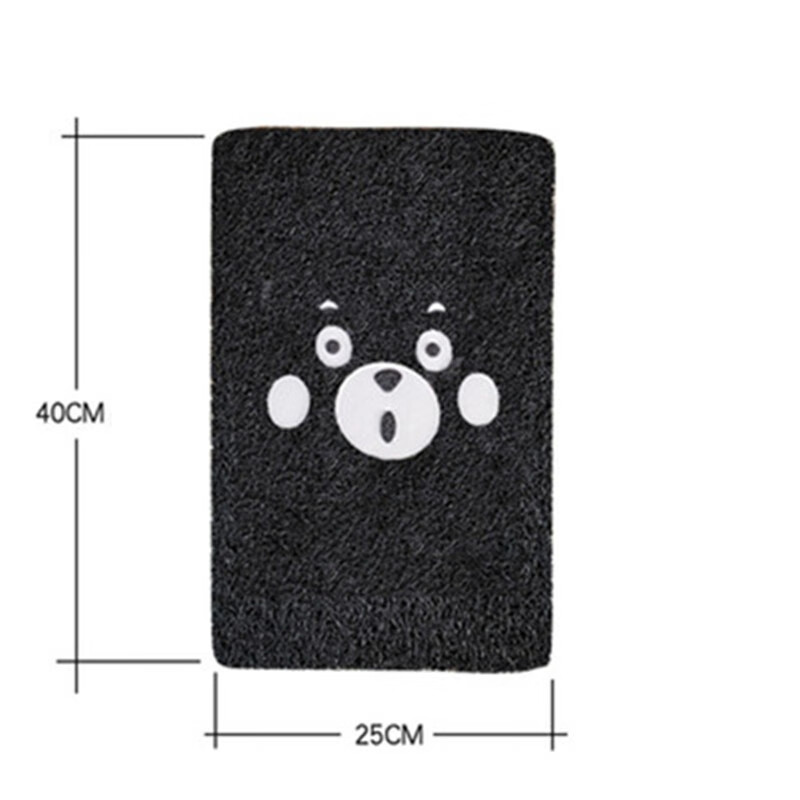 CLCEY加厚电动车丝圈防滑脚垫电瓶车脚踏垫可自由裁剪踏板车摩托车垫子 小黑熊脚垫25*40加厚防水