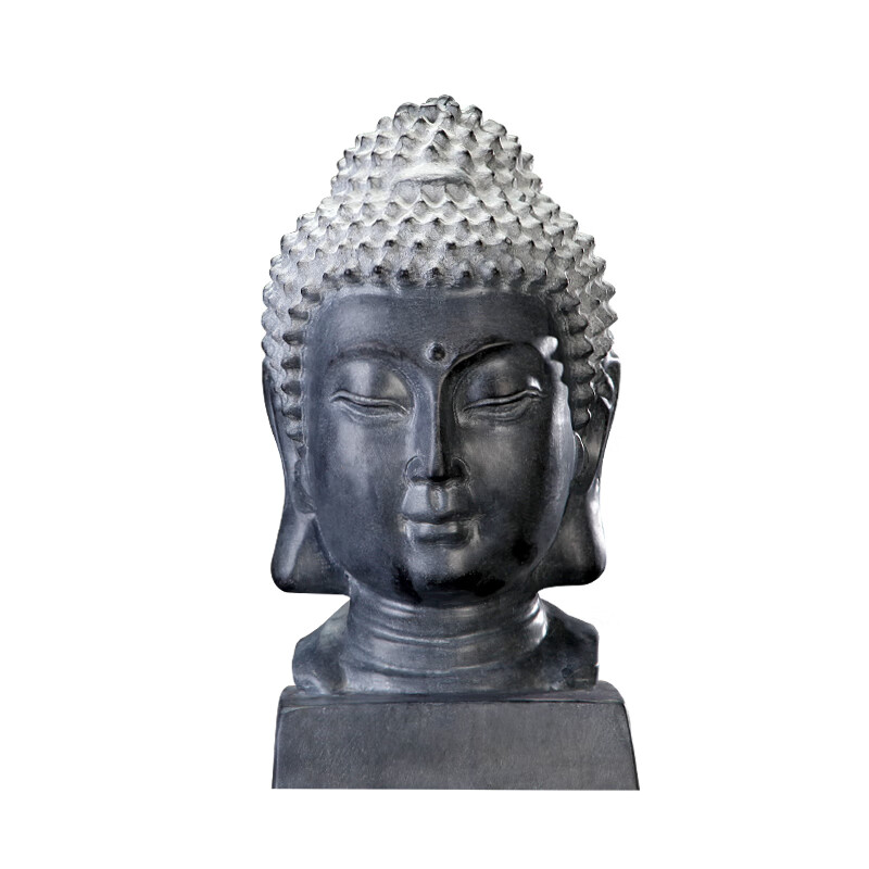 毅树天下(yishutianxia)石雕石头雕石材刻青石佛头禅意佛首泰式客厅