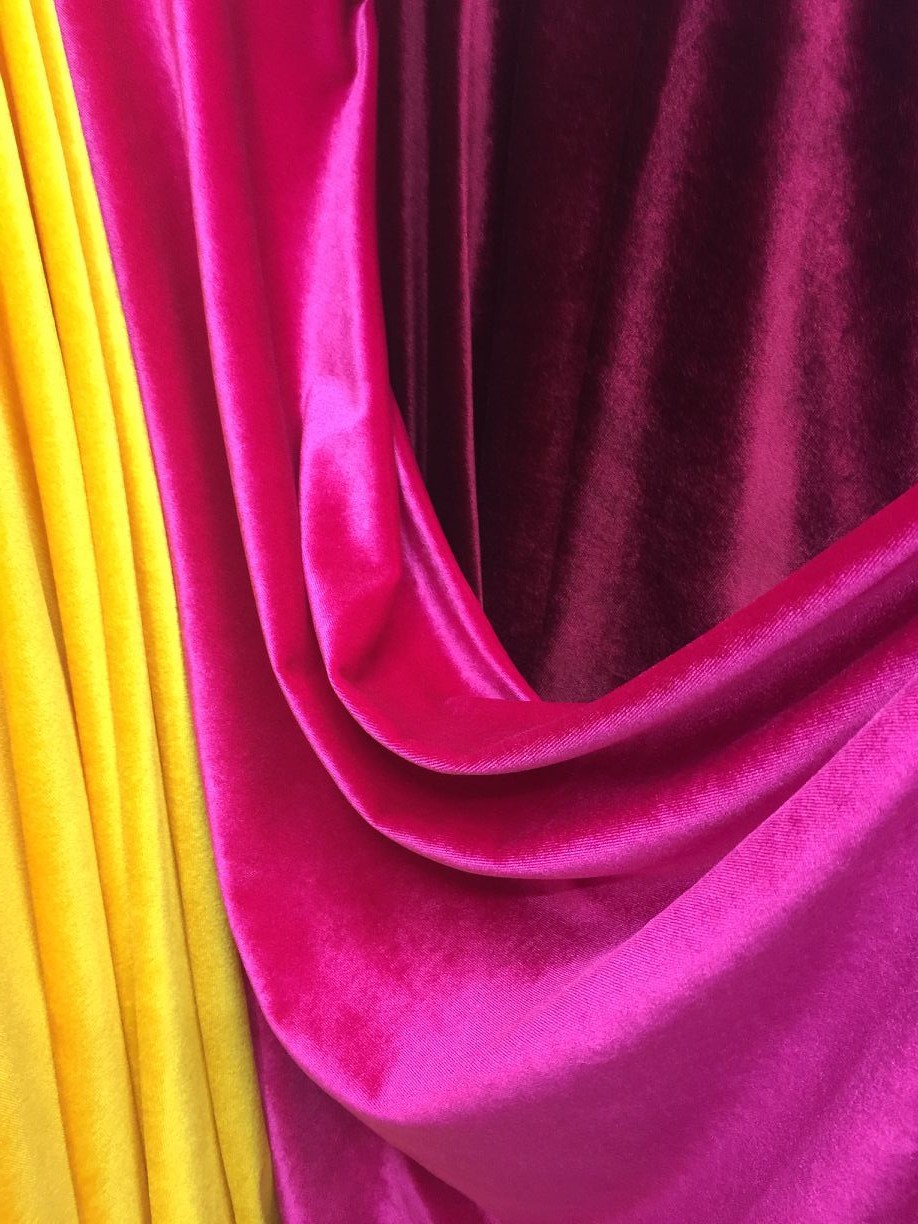 秋冬天鹅绒布料韩国绒不倒绒金丝绒面料服装布料连衣裙衬衣 玫红色 21