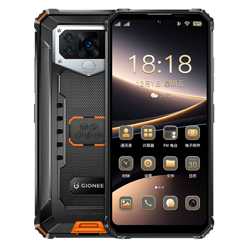 金立（Gionee）P28精工三防电霸10000毫安电池轻奢防摔8核+256G智能机全网通长续航待机高端商务便宜户外中老年人 黑色【1W毫安大电池+IP68级真防水+红外?？亍?【8核+256GB】