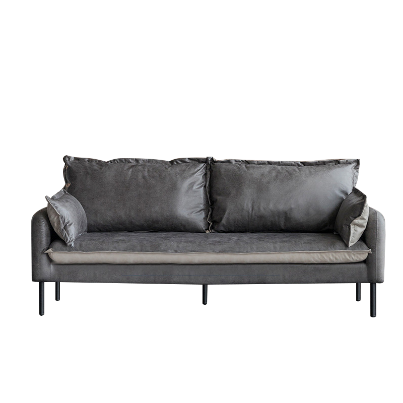 工来工往沙发科技布双人三人位沙发大小户型北欧实木脚卧室客厅沙发冬夏两用沙发简约轻奢休闲拼色高弹海绵 科技布灰白拼色三人位(178cm)