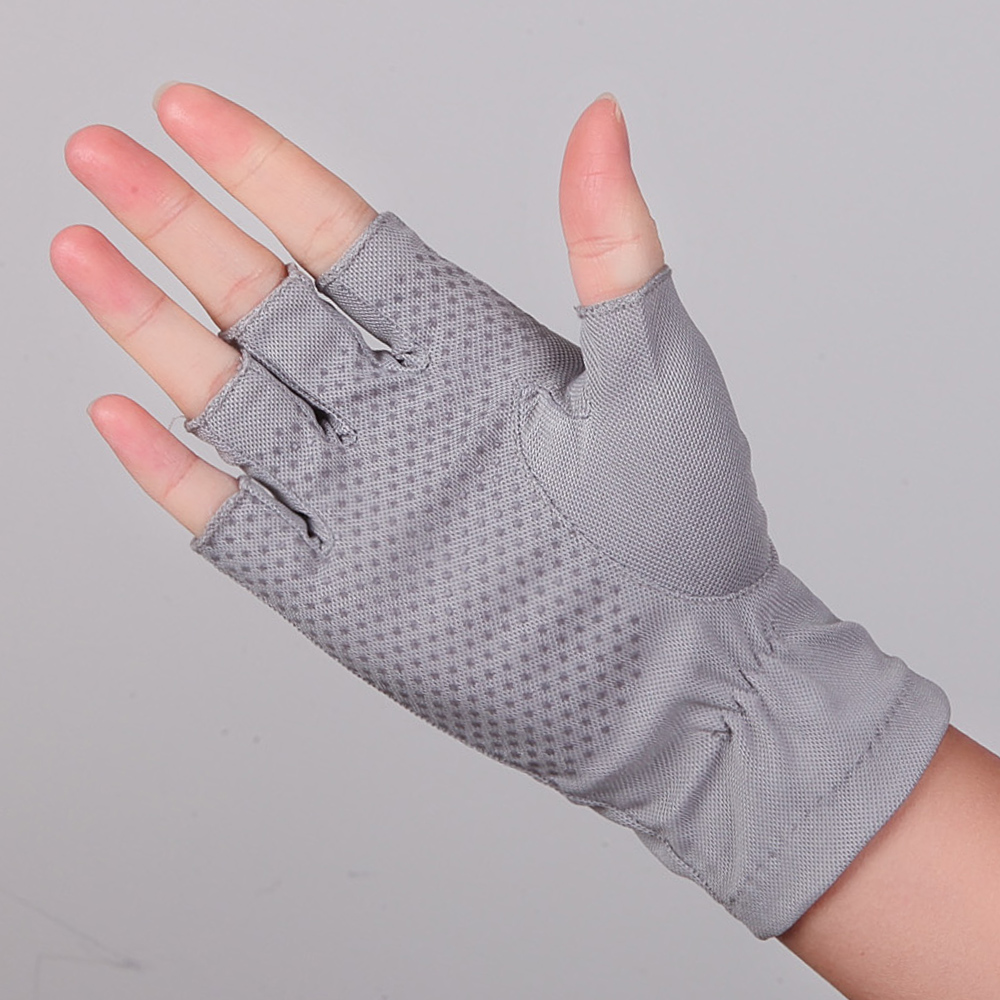 夏季防晒手套男士半指薄款钓鱼防滑开车半截手套驾驶骑行露指手套