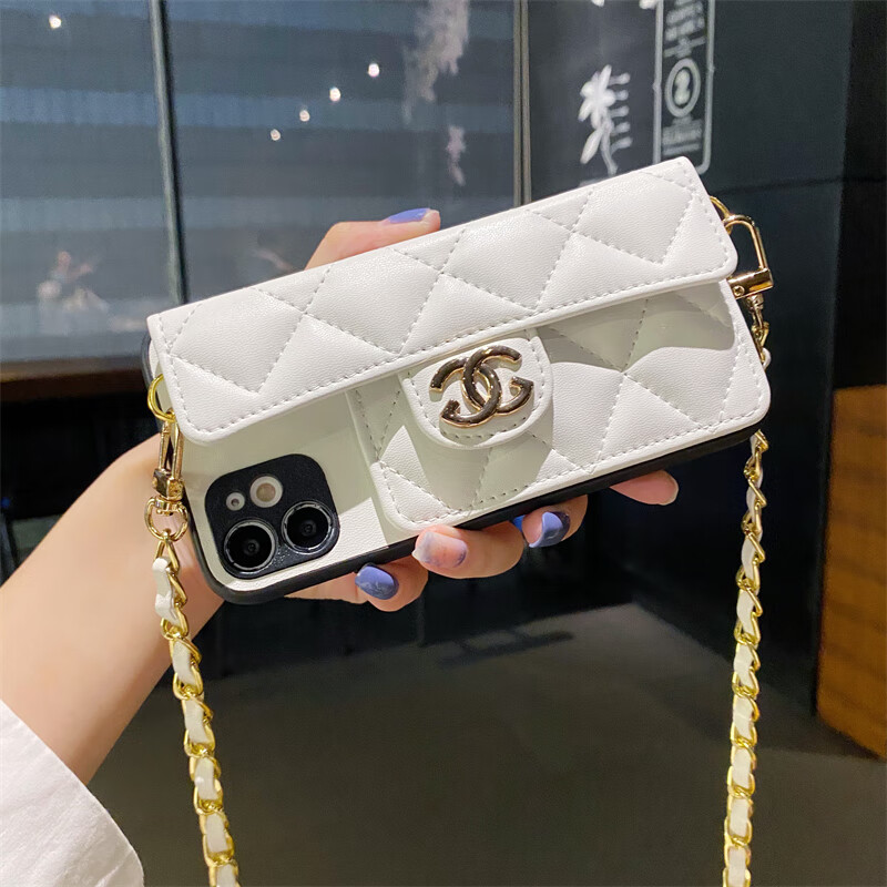 情侣兔华为nova15手机壳14活力版11/10斜挎背带13pro插卡7por零钱包6se轻奢5ipro小香风包9pro可装卡  白皮链条斜挎 其他型号请备注